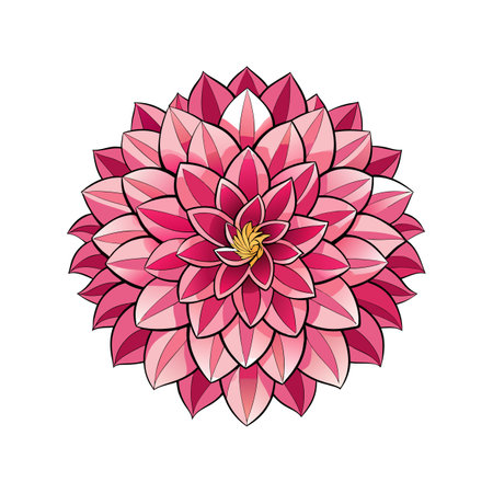 Lovely Dahlia Flower Illustrationのイラスト素材