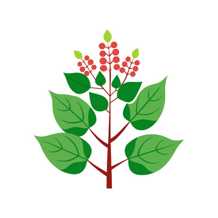 Stunning Japanese Knotweed Design with Bright Colorsのイラスト素材