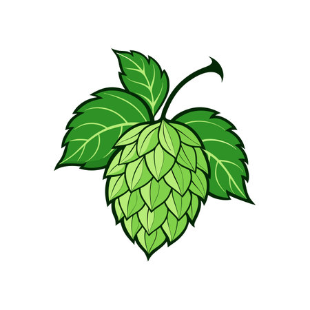 Elegant Hops Flower Design with Bright Colorsのイラスト素材