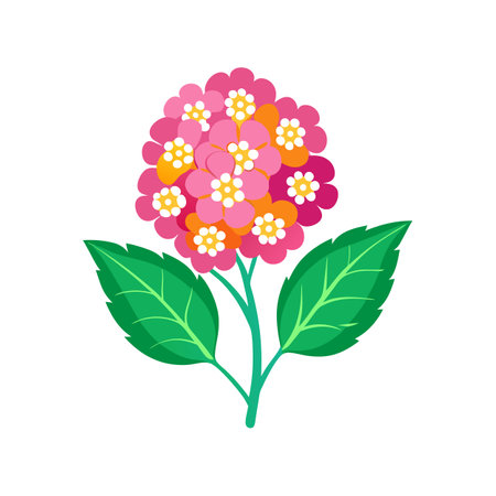 Elegant Lantana Flower Design with Unique Bloomsのイラスト素材