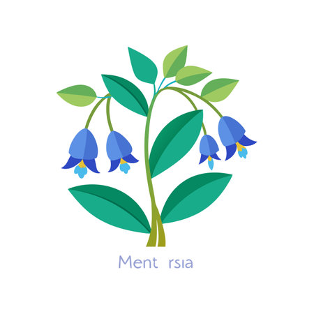 Elegant Mertensia Flower Design with Bright Colorsのイラスト素材