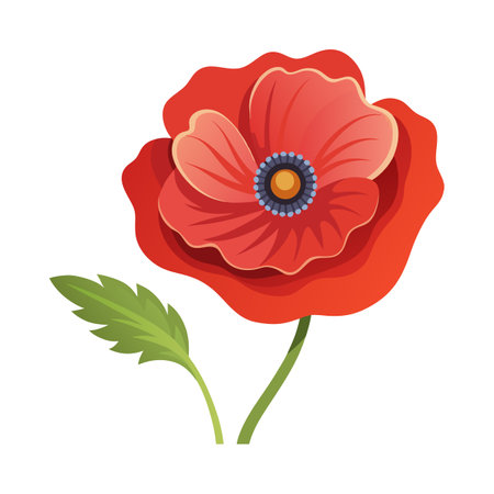Elegant Papaver Design for Stunning Floral Artworkのイラスト素材
