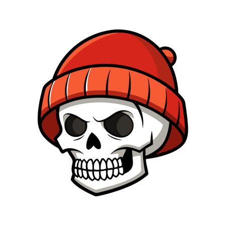 Stylish Skullcap for Unique Floral Illustrationsのイラスト素材