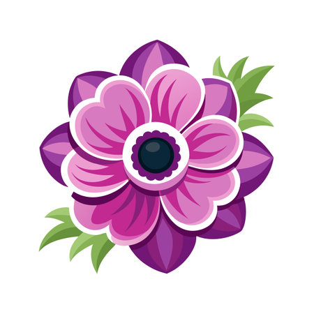 Elegant Anemone Flower Floral Designのイラスト素材