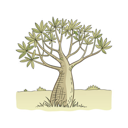 Stylish Euphorbia on Bright Whiteのイラスト素材