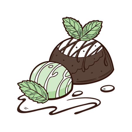 Charming Chocolate Mint Plant Illustrationのイラスト素材