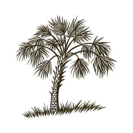 Elegant Carnauba Palm Artwork for Beautiful Interiorsのイラスト素材