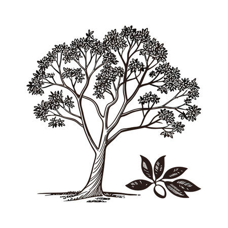 Vibrant Cinnamomum Verum Tree Artworkのイラスト素材