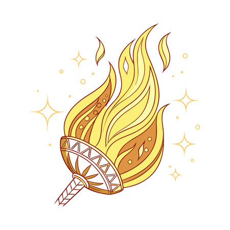 Stunning Gold Flame Botanical Visualizationのイラスト素材