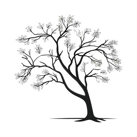 Vibrant Honey Locust Tree Artworkのイラスト素材