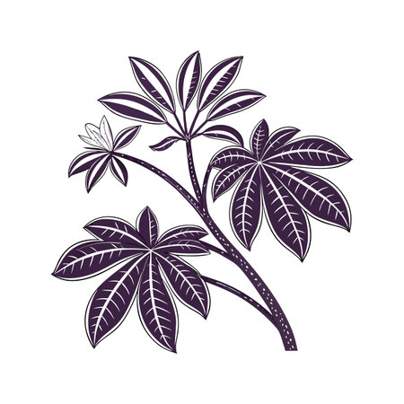 Elegant Dark Goddess Plant Displayのイラスト素材