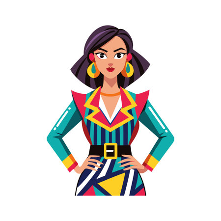 Trendy Model in Bold Patterned Fashion Style