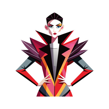 Avant-Garde Fashion Model in Bold Styleのイラスト素材