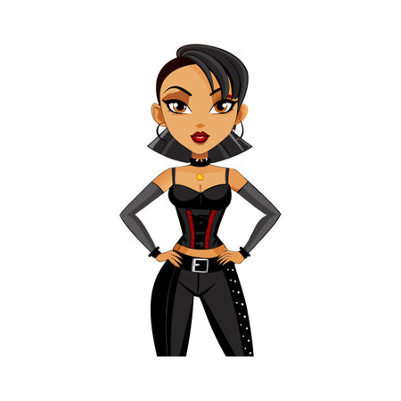 Chic Model in Edgy Corset Topのイラスト素材