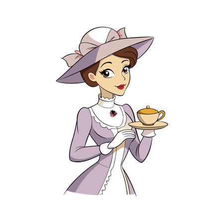 Fabulous Tea Party Fashion Model Illustration Artのイラスト素材