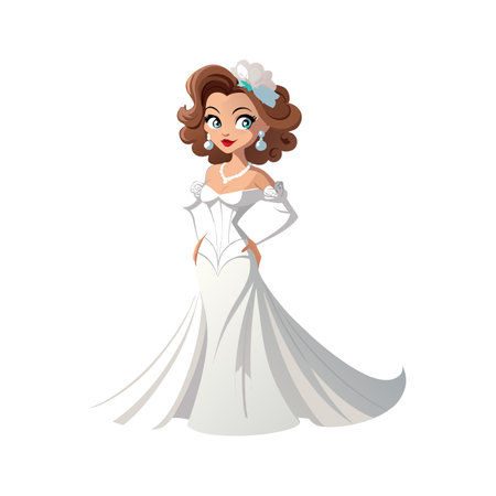 Chic Bridal Fashion Model Design Illustrationのイラスト素材