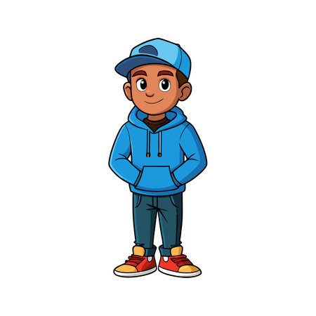 Trendy Hip Hop Streetwear Fashion Modelのイラスト素材