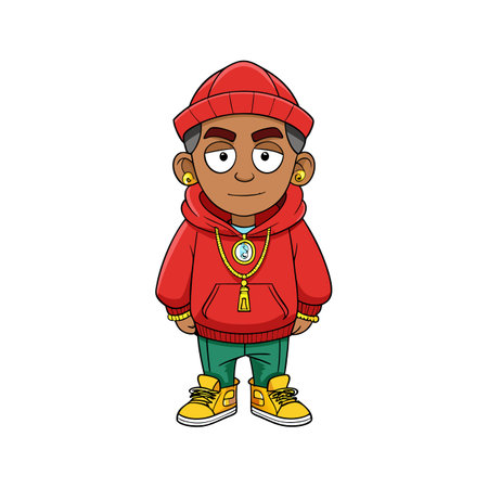 Chic Hip Hop Fashion Model Illustrationのイラスト素材