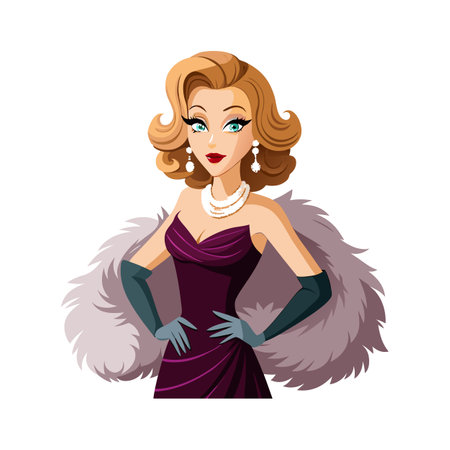 Elegant Luxury Fashion Gala Modelのイラスト素材