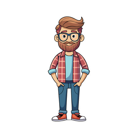 Trendy Hipster Fashion Model Designのイラスト素材