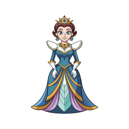 Stylish Cartoon Fashion Model in Regal Styleのイラスト素材