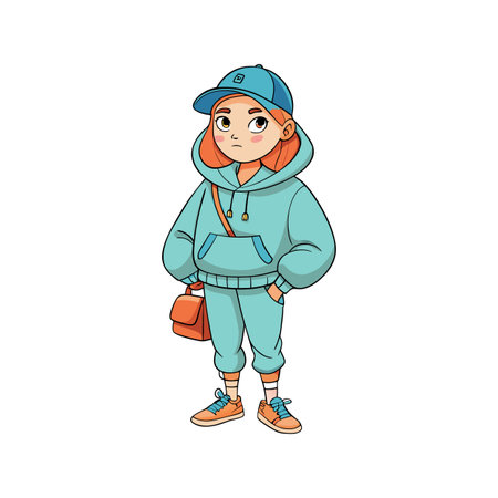 Stylish Relaxed Hoodie and Joggers Modelのイラスト素材