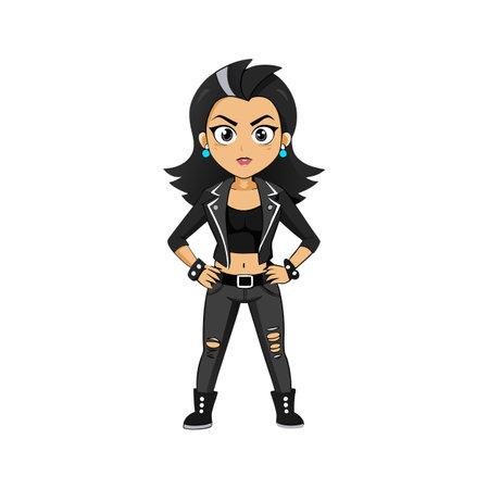 Chic Rocker Fashion Model Creationのイラスト素材