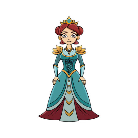 Vibrant Regal Style Fashion Model Illustrationのイラスト素材