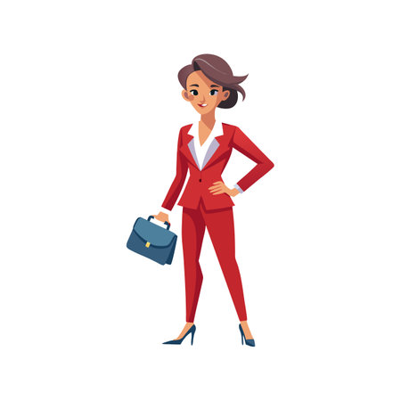 Sophisticated Fashion Model in Power Suitのイラスト素材