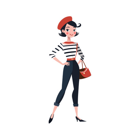 Stylish Parisian Fashion Model Designのイラスト素材