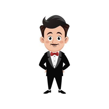 Chic Evening Suit Fashion Model Designのイラスト素材