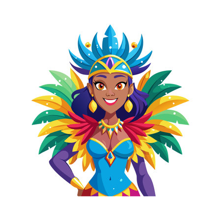 Fashionable Carnival Fashion Model Illustrationのイラスト素材