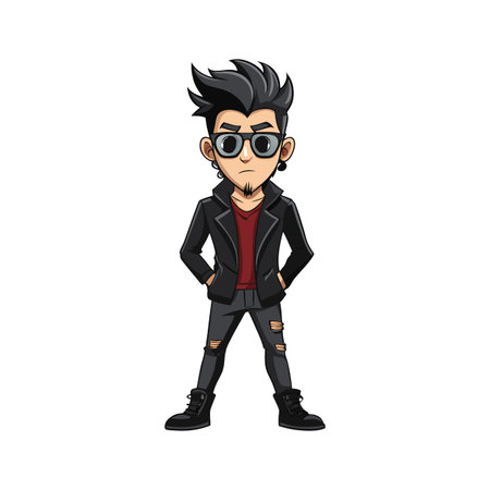 Chic Biker Model Capturing Fashion Trendsのイラスト素材