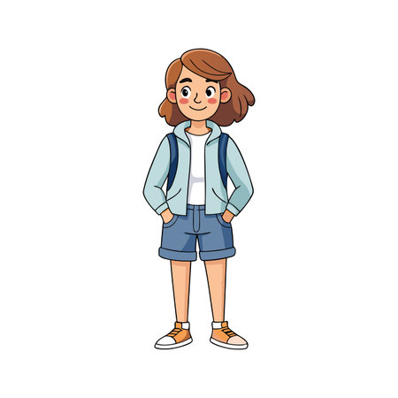 Fashion Model in Chic Casual Day Trip Designのイラスト素材