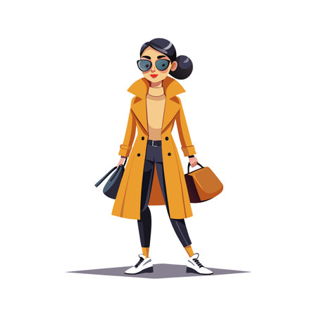 Trendy Model in Effortless Chic Airport Styleのイラスト素材