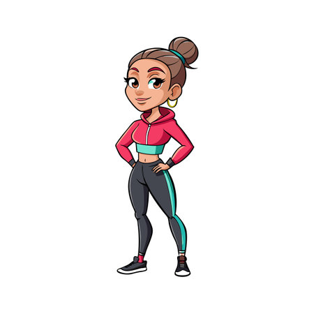 Chic Sporty Model Illustration with Carのイラスト素材