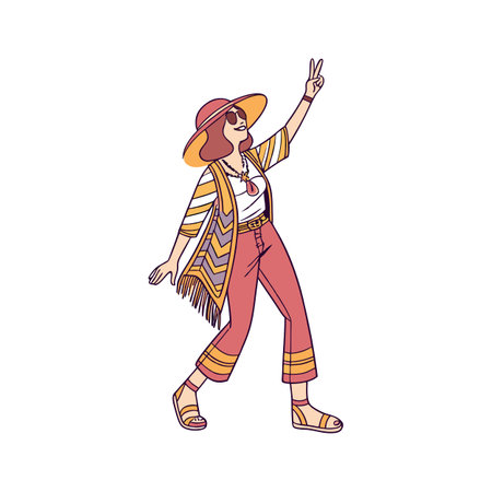 beautiful woman with summer clothes and hat character vector illustration designiconのイラスト素材