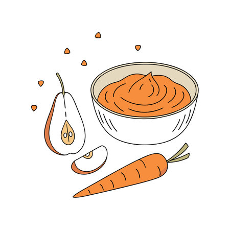 Nutritious Carrot Pear Puree for Babiesのイラスト素材
