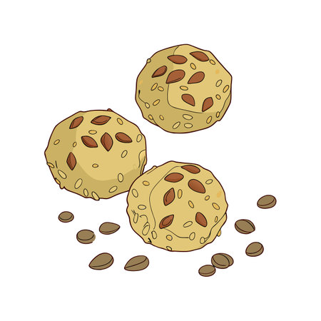Yummy Mashed Oats Flaxseed Bites for Healthy Snackingのイラスト素材