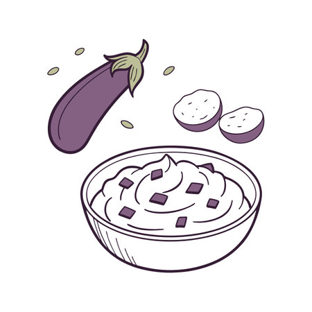 Creamy Mashed Eggplant and Potato for Nutritional Mealsのイラスト素材