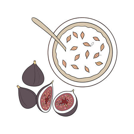 Nutritious Mashed Fig Oats for Healthy Mealsのイラスト素材