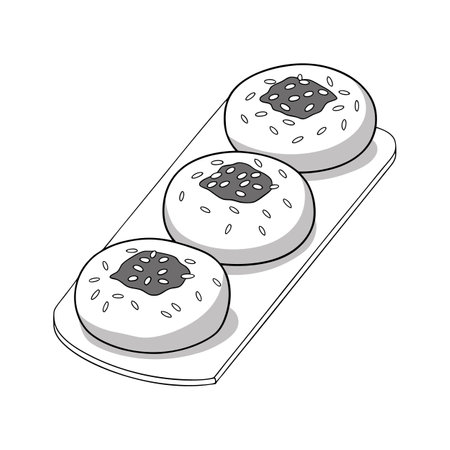 Delicious Mini Mashed Rice Cakes for Kidsのイラスト素材