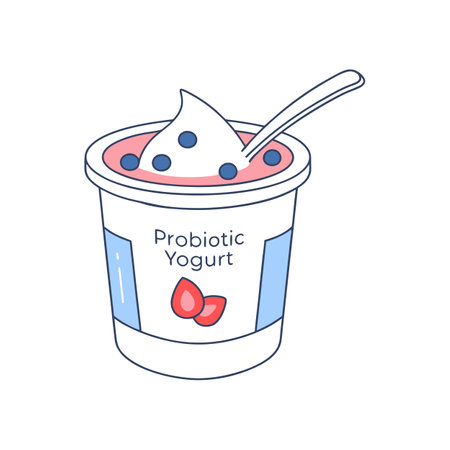 Creamy Probiotic Yogurt for Nutritional Mealsのイラスト素材