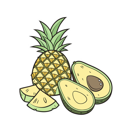 Delicious Pineapple Avocado Blend for Kidsのイラスト素材