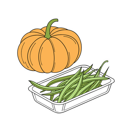 Delicious Pumpkin Green Bean Blend for Kidsのイラスト素材