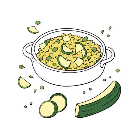 Yummy Quinoa Zucchini Mash for Healthy Snackingのイラスト素材