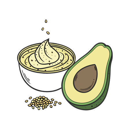 Delicious Sorghum Avocado Puree for Kidsのイラスト素材