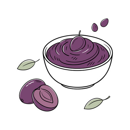 Creamy Steamed Plum Puree for Nutritional Mealsのイラスト素材