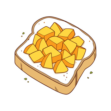 Delicious Whole Wheat Toast with Mashed Mango for Kidsのイラスト素材