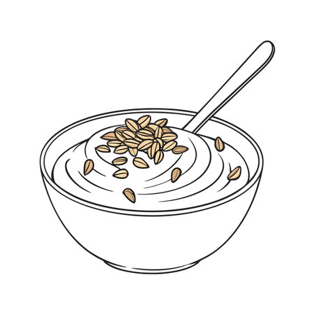 Creamy Yogurt Flaxseed Mash for Nutritional Mealsのイラスト素材